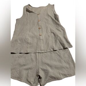 NWOT Two Piece Olive Green Short Set